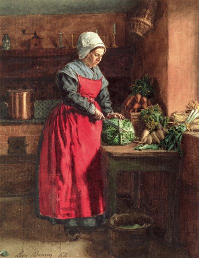 Cook with Red Apron by Léon Bonvin